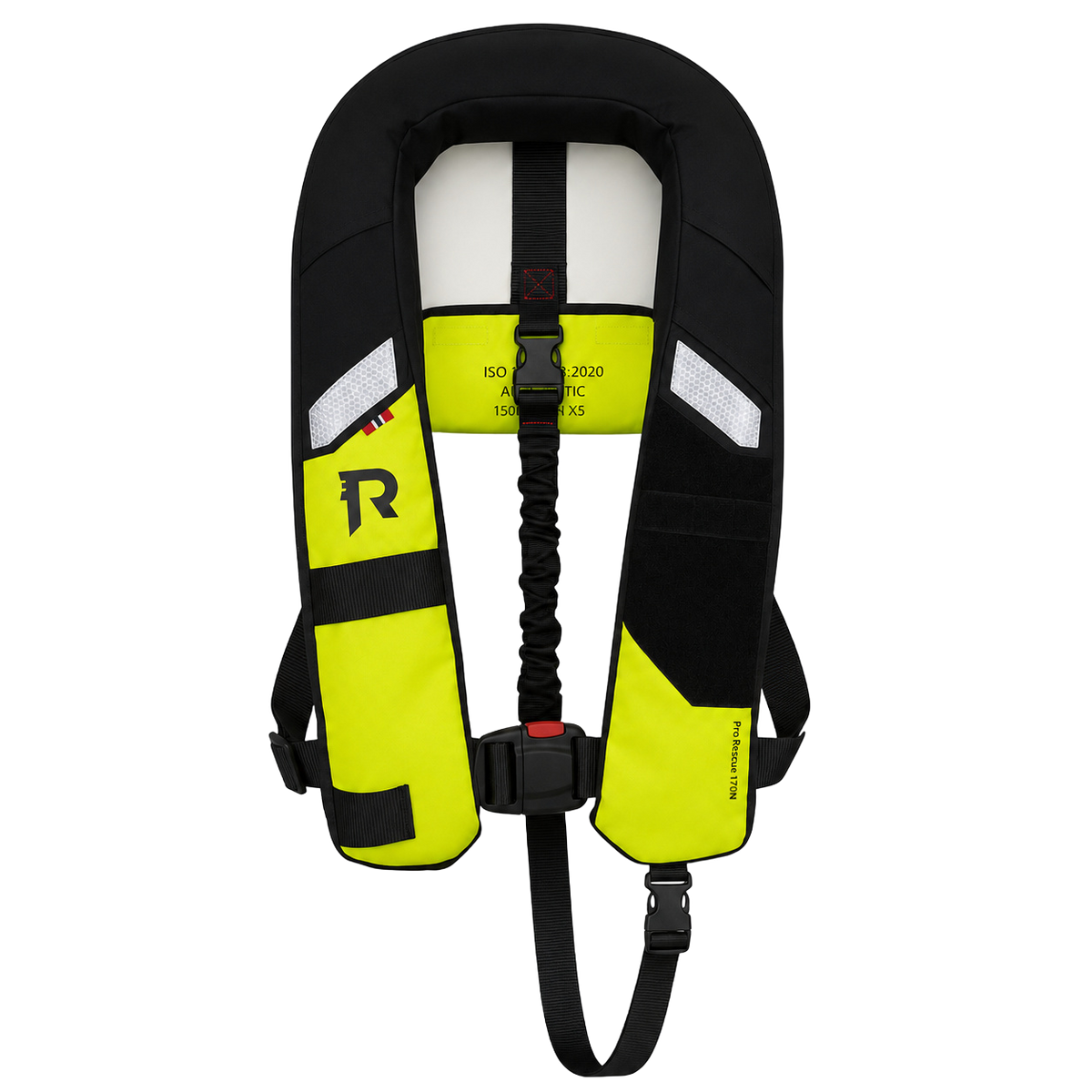 Den oppblåsbare redningsvesten Pro Rescue 170N fra Regatta, sett forfra